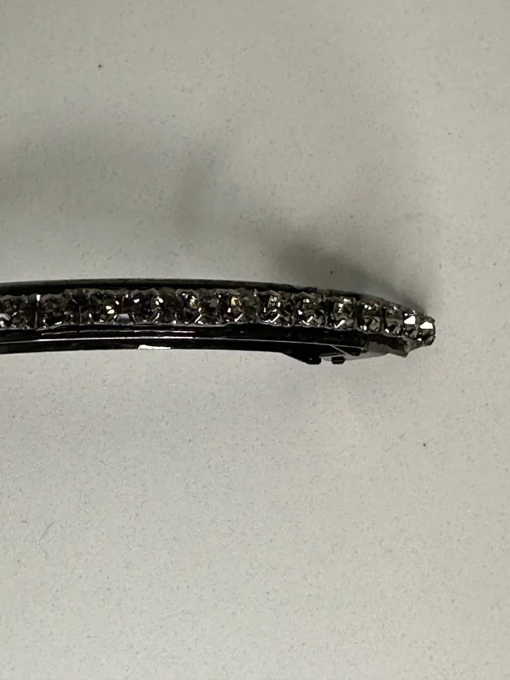 Sparkly Rhinestone Barrette Hair Clip – Silver Tone